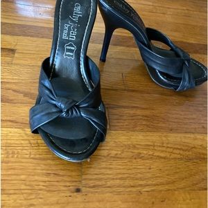 Cathy Jean Leather High Heel Sandals, size 7